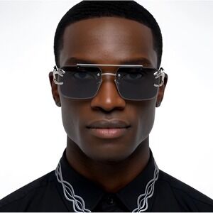 Aviator Sunglasses Silver Frame Gray Lens Fashion Designer Eyewear Shades Lentes